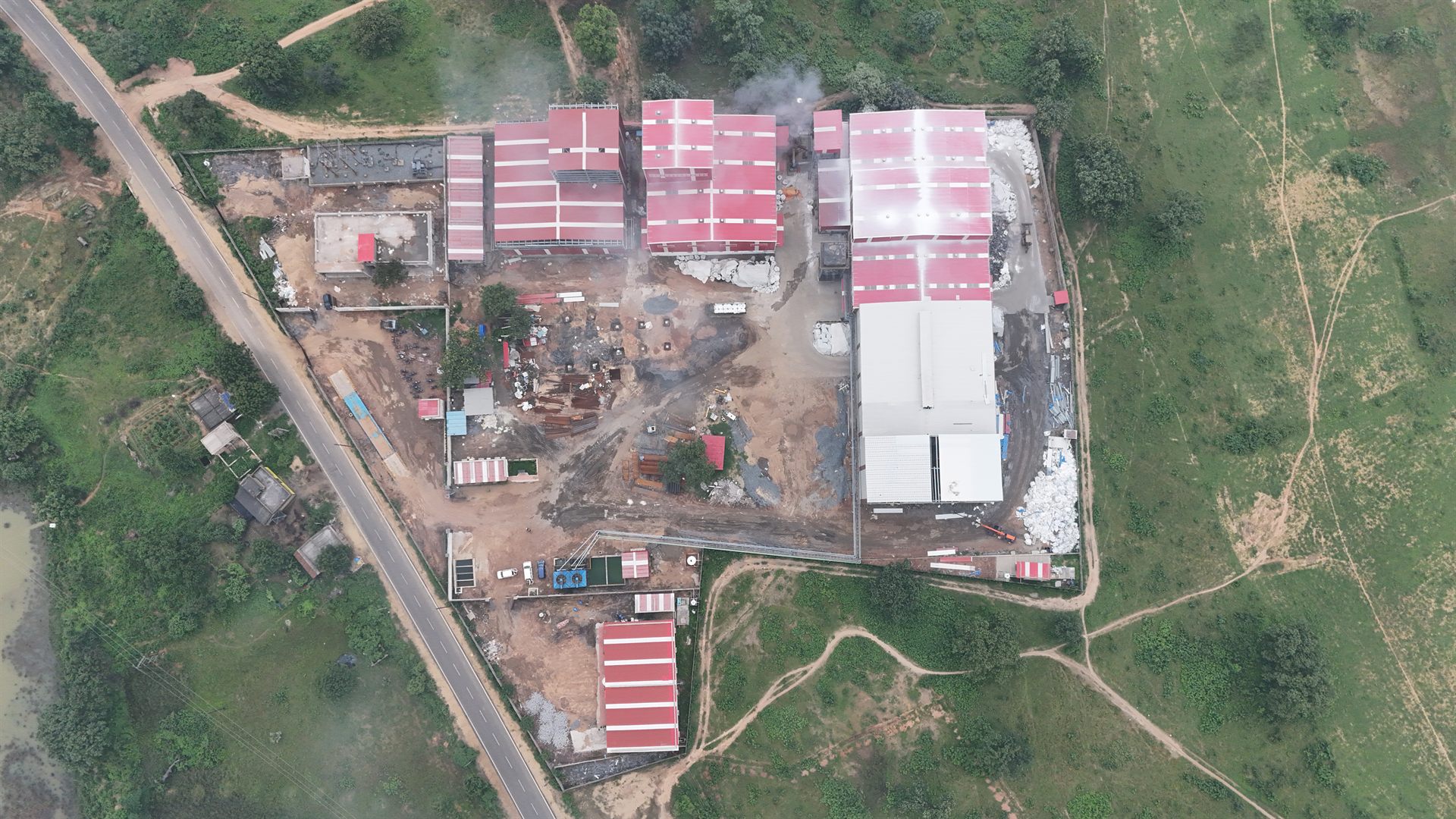Aerial view of Microcosm Reframin plant site at Jammal